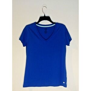 Champion Blue Short Sleeve Athletic V Neck Vented Tee‎ Shirt, Top / #446